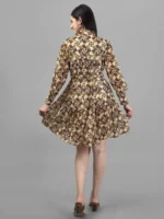DRESSES FOR WOMEN WESTERN WEAR LEAF GREEN COLOR DRESS - Image 2